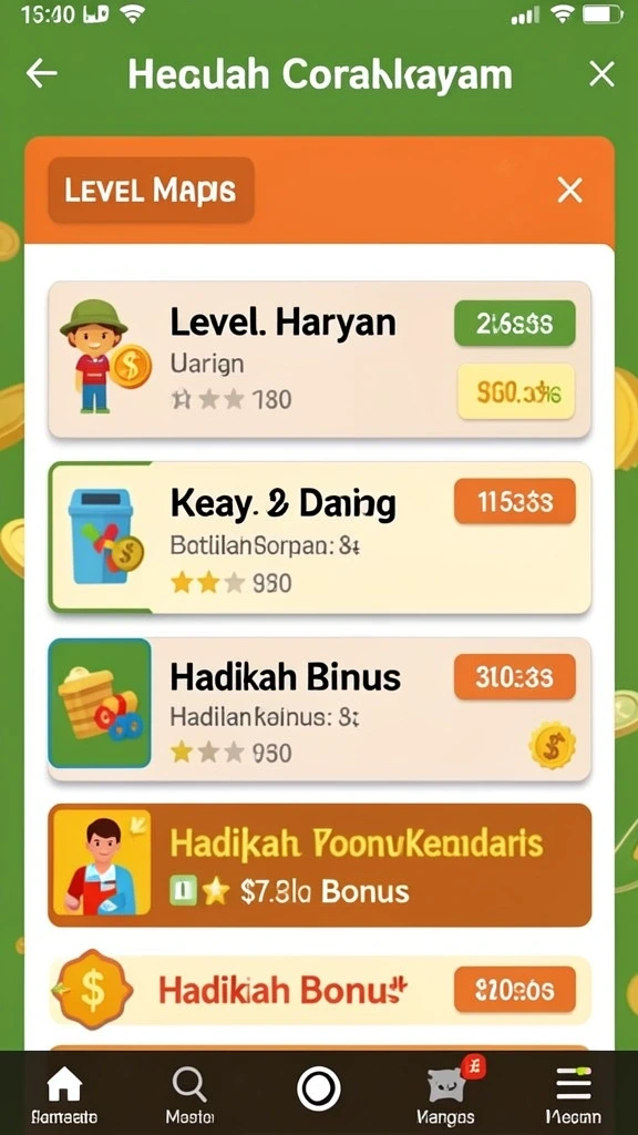 Hadiah menarik yang bisa didapatkan setiap kali bermain.