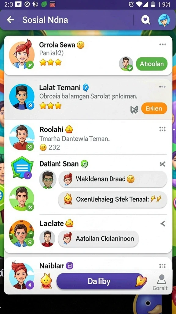Screenshot menampilkan opsi kompetisi dengan teman-teman secara online.