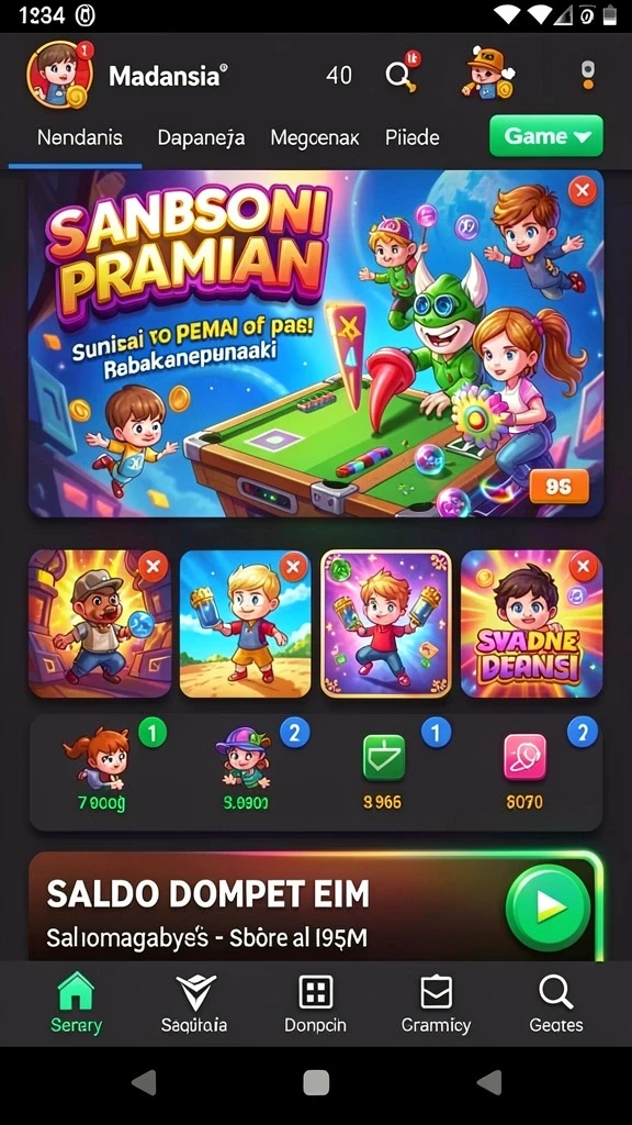 Tampilan antarmuka utama JOS77 yang menarik.