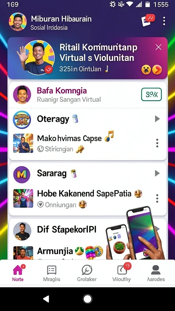 Interaksi sosial yang mempererat hubungan antar pemain.