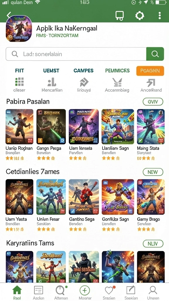 Berbagai jenis permainan menarik untuk dipilih.