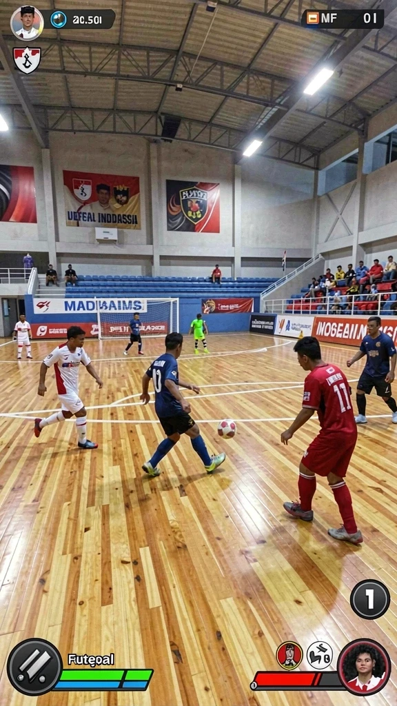 Menampilkan suasana pertarungan yang intens dan mendebarkan.